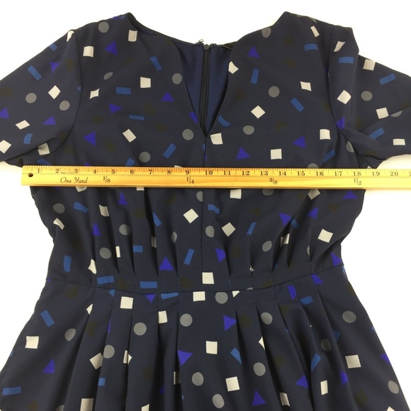 eShakti Women Dress 14 Blue Confetti Print B58-13P - Picture 2 of 8